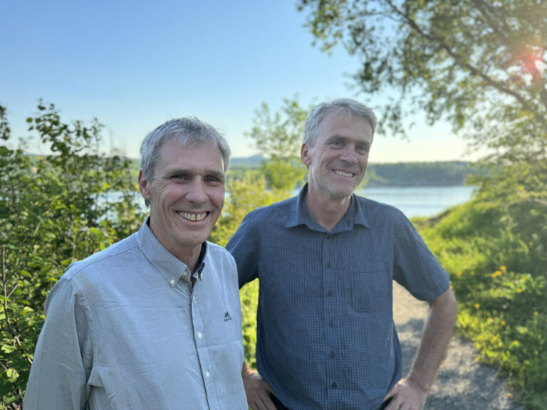 Morten Clemetsen og Knut Bjørn Stokke i LANDTIME-prosjektet. Foto: fortellfortell.no