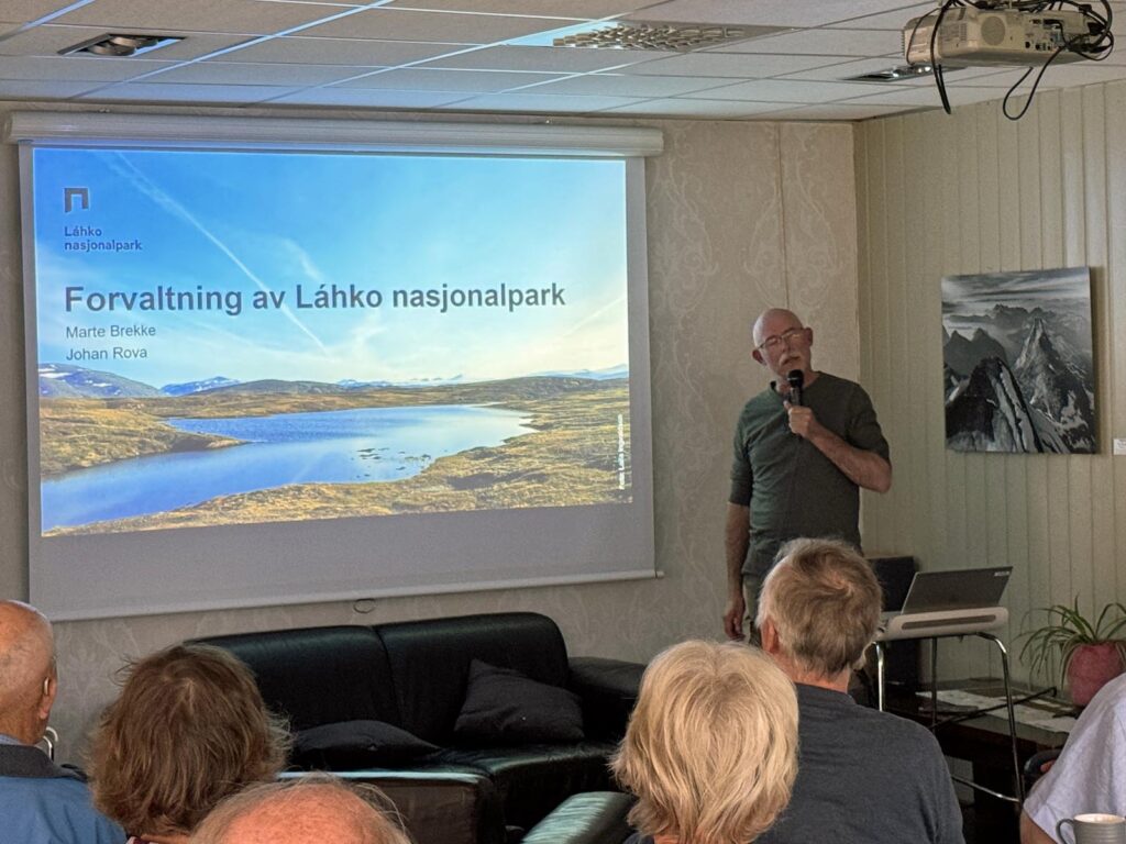 Nasjonalparkforvalter Johan Rova på forlkemøtet om Láhko nasjonalpark i Gildeskål